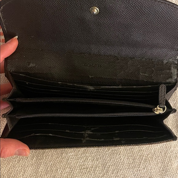 Coach Slim Envelope Wallet Signature Canvas Khaki/Brown Leather - Picture 8 of 8